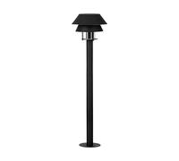 Eglo LED Outdoor Floor lamp Chiappera, Outside Post Light, External Lighting for Pathway, Garden and Terrace, Black Metal and Clear Glass, Lantern with E27 Socket, IP65