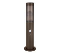Eglo LED Outdoor lamp Post Helsinki, Bollard Light with Motion Detector, Outside Lighting for Garden and Patio, Driveway lamp Made of Stainless Steel in Rust Brown, IP44, H 36 cm, Warm White