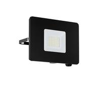 Eglo LED Outdoor Spotlight Faedo 3, 1 Flame Outdoor Light, Wall Spotlight Made of Aluminium, Colour: Black, Glass: Clear, 30 watt, IP65
