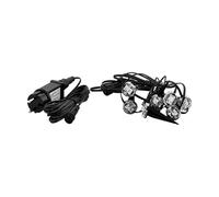 EGLO LED Outdoor String Lights, 9-Flame Spike Light Chain | Material: Plastic, Colour: Black, IP65