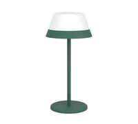 Eglo LED Outdoor Table lamp Meggiano, dimmable Camping lamp, Cordless Outside Garden Light with Hanging lampshade, USB, Plastic in White and Green, Warm White, RGB, IP54