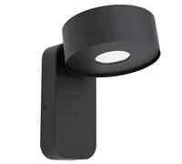 EGLO Palosco LED Outdoor Wall Light, 1 Bulb Outdoor Light, Modern, LED Wall Light Made of Galvanised Steel in Black and Plastic in Transparent, LED