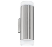 Eglo Riga Led Outdoor Wall Light In Metallic Silver Metallic Silver
