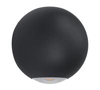 Eglo LED Outdoor Wall Light Abugo, 2 Bulb External Porch Lighting Made of Black cast Aluminium and Clear Glass, Warm White Outside lamp, IP54