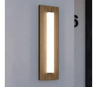 EGLO LED outdoor wall light Bitetto, plastic, wood look