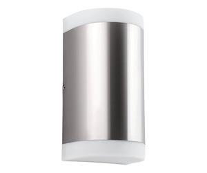 Eglo LED Outdoor wall Light Carpinera, 2 Flame External Porch Lighting, Curved Waterproof Outside lamp Made of Stainless Steel and White Plastic, GU10 Socket, IP44