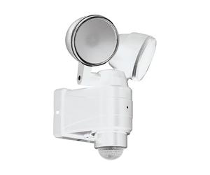 Eglo LED Outdoor wall Light Casabas, 2-Flame Exterior Lamp | Sensor wall light made of Plastic, Colour: White, Outdoor Spotlight with Motion Detector, Battery Powered, IP44