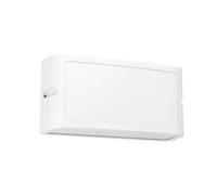 Eglo LED Outdoor Wall Light Fixture Camarada, External Porch Lighting, Rectangular Outside Spotlight, Flat façade lamp, White Metal, Cool White, IP54