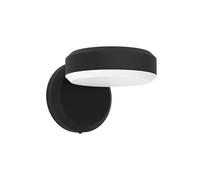 EGLO LED outdoor wall light fixture Fornaci, external porch lighting, outside downlight, spotlight façade lamp, black metal and white plastic, warm white, IP54