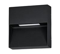 Eglo LED Outdoor Wall Light Fixture Maruggio, External Porch Lighting, Square Outside Spotlight, Flat façade lamp, Black Aluminium, Warm White - Cool White, IP65