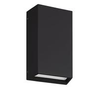 Eglo LED Outdoor Wall Light Fixture Spongano, External Porch Lighting, Outside Spotlight, up and Down façade lamp, Anthracite Aluminium and Clear Glass, Warm White, IP65