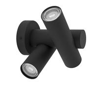 Eglo LED Outdoor wall Light Fossignano, Porch lamp with Adjustable spot, Outside Lighting, Black Aluminium, Warm White, IP44