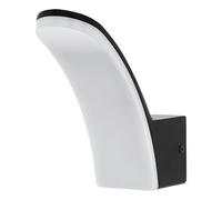 Eglo LED Outdoor wall Light Laconella-E, Curved Black and White Plastic Outside lamp, Porch and Front Door Lighting, Warm White, IP44