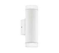 Eglo LED Outdoor Wall Light Riga-LED, 2-Flame Exterior Lamp, Wall Light Made of Galvanised Steel and Plastic, Colour: White, IP44