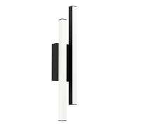 Eglo LED Outdoor Wall Light Serricella, Outside Wall lamp with 2 Light Bars, Porch Lighting Made of Metal in Black, Wall spot Warm White, IP55