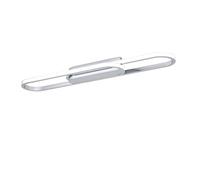 Eglo LED Oval Ceiling Light Fixture Conivarena, Living Room lamp, Metal Flush Mount Lighting in Chrome Look, Warm to Cool White, 69 cm