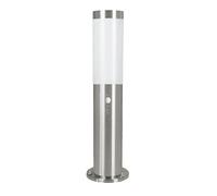Eglo LED Pathway Light Helsinki, 1 Bulb Outdoor Floor Light, Motion Sensor Light Made of Stainless Steel and Plastic, Colour: Silver, White, Socket: E27, IP44