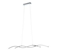 Eglo LED Pendant Lamp Lasana 2, 2-Light Suspension lamp, Hanging Light Made of Aluminium, Steel, Plastic, Colour: Chrome, White, Length: 120 cm