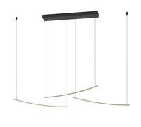 Eglo LED Pendant lamp Vileggi Cable System, dimmable Dining Table Light with Dip Switch, Hanging Ceiling lamp, Metal in Brass, Warm to Cool White, 3600 lumens
