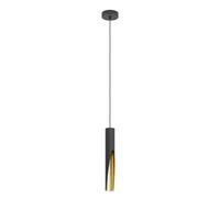 EGLO LED Pendant light Barbotto, ceiling light fitting with indirect lighting, hanging lamp for dining and living room, metal in black and gold, GU10