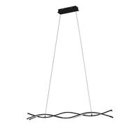 Eglo LED pendant light Lasana 3, 3-light pendant lamp modern, pendant lamp made of steel and plastic, dining table lamp in black, white, living room lamp hanging, warm white