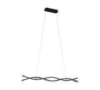 Eglo LED Pendant Light Lasana 3, 3-Light Hanging Lamp, Pendant Lamp Made of Steel and Plastic, Hanging Light in Black and White, Living Room Hanging Lamp, Warm White