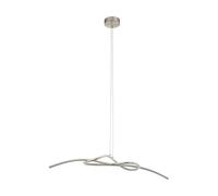 Eglo LED Pendant Light Novafeltria, Single-Flame Hanging Lamp, Pendant Light Made of Steel, Aluminium and Plastic, Dining Table Lamp, Hanging Living Room Lamp in Matt Nickel, White