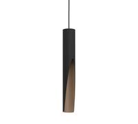 Eglo LED Pendant Lighting Barbotto, Hanging lamp with indirect Lighting, Metal Ceiling Light Fixture in Black and Wood Look, GU10 Bulb, Warm White,