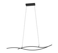 Eglo LED Pendant Lighting Grisolia, Hanging lamp Above Dining Table, Curved Dining Room lamp, Ceiling Light Fixture for Living Room, Metal and Plastic in Black, Warm White, 140 cm