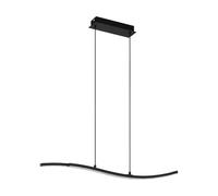 Eglo LED pendant lighting Lejias, elegant ceiling light fitting made of black metal and transparent plastic crystal, hanging lamp for dining and living room, warm white