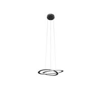 Eglo LED Pendant Lighting Rolimare, Curved Hanging lamp for Dining Table, Ceiling Light Fitting for Living Room, Black Metal and White Plastic, Neutral White, Ø 42 cm