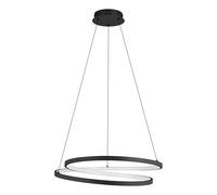 Eglo LED Pendant Lighting Ruotale, Ceiling Light Fitting for Dining Room, Hanging lamp Made of Black Metal and White Plastic, Warm White