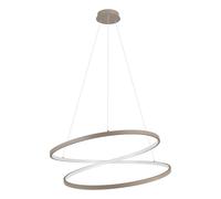 Eglo LED Pendant Lighting Ruotale, Hanging lamp Above Dining Table, Curved Ceiling Light Fixture for Dining Room, Sand Coloured Metal, Warm White, Ø 70 cm