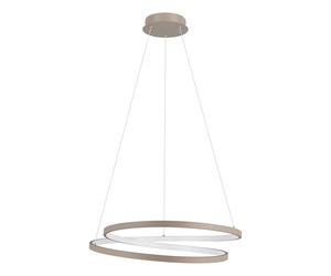 Eglo LED Pendant Lighting Ruotale, Hanging lamp Above Dining Table | curved ceiling light fixture for dining room, sand coloured metal, warm white, Ø 55 cm
