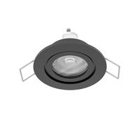 Eglo LED Recessed Spotlight Barranco, Bathroom Ceiling Spot, Black Plastic Light, Neutral White lamp, Including GU10 Bulb, IP44