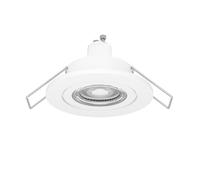 Eglo LED Recessed Spotlight Barranco, Bathroom Ceiling Spot, Light in White Plastic, Warm lamp, Including GU10 Bulb, IP44