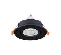 Eglo LED Recessed Spotlight Barranco, Ceiling Spot for Living Room, Adjustable Light in Black Plastic, Neutral White, Including GU10 Bulb