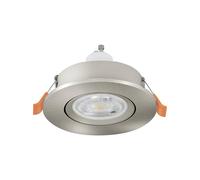 Eglo LED Recessed Spotlight Barranco, Ceiling Spot for Living Room, Adjustable Light in Silver Plastic, Warm White, Including GU10 Bulb