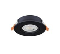 Eglo LED Recessed Spotlight Barranco, Ceiling Spot with Dip Switch, Adjustable Light Fixture Made of Black Plastic, Warm White to Cool White, Including GU10 Bulb, ∅ 9 cm