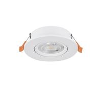 Eglo LED Recessed Spotlight Barranco, Ceiling Spot with Dip Switch, Adjustable Light Fixture Made of White Plastic, Warm to Cool White, Including GU10 Bulb, ∅ 9 cm