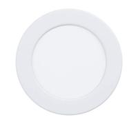 EGLO LED recessed spotlight Fueva 5, Ø 11.7 cm, LED spotlight made of steel and a plastic light surface, LED recessed luminaire in white, recessed spotlight LED flat, low installation depth 26 mm, neutral white