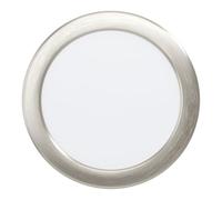 EGLO LED recessed spotlight Fueva 5, Ø 16.6 cm | LED Spot in Steel with Plastic Light Surface, Nickel Matt and White, Flat LED Recessed Light, Low Installation Depth 26 mm