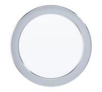 EGLO LED recessed spotlight Fueva 5, diameter 16.6 cm, LED spotlight made of steel and a plastic light surface, LED recessed light chrome, white, bathroom recessed spotlight flat, low installation depth 26 mm, neutral white, IP44
