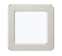 EGLO LED recessed spotlight Fueva 5, L x W 11.7 cm | steel frame with plastic diffuser, nickel matt finish, white, flat design, shallow 26 mm installation depth, neutral white