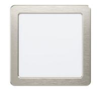 EGLO LED recessed spotlight Fueva 5, L x W 16.6 cm | LED Spot in Steel with Plastic Light Surface, LED Recessed Lamp in Matte Nickel, White, Flat, Low Installation Depth 26 mm