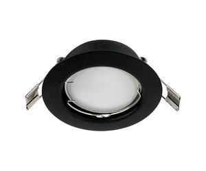 Eglo LED recessed Spotlight Peneto, Black Metal Ceiling spot, Flat Light with GU10 Bulb, 2.8W, 250 lumens, 3000K Warm White, Ø 7.8 cm