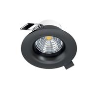 Eglo LED recessed Spotlight Saliceto, dimmable Ceiling spot, Round Flat Light, Aluminium Black, Neutral White, Ø 8.8 cm