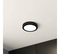 EGLO LED surface-mounted panel Fueva 5 IP20 830 black Ø16cm