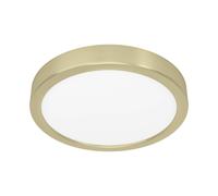 EGLO LED surface-mounted panel Fueva 5 IP20 830 brass Ø21cm
