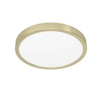 EGLO LED surface-mounted panel Fueva 5 IP20 830 brass Ø28.5cm